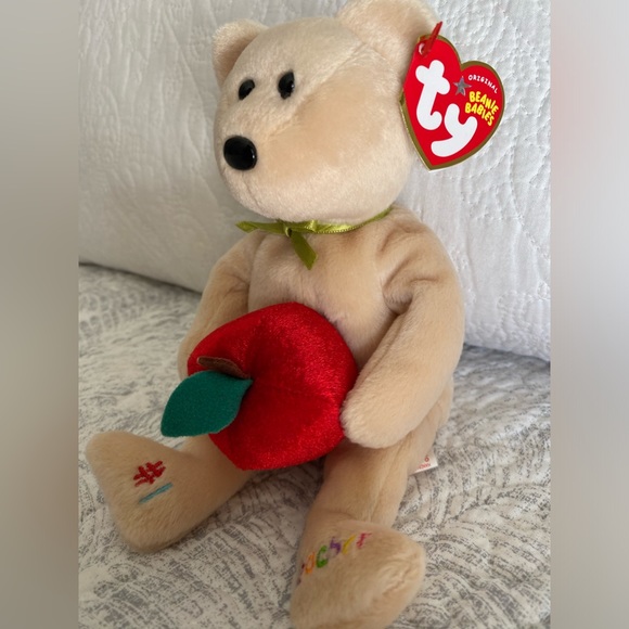 🍎 RETIRED TY BEANIE BABY BEAR “#1 TEACHER”. MWMT! DATED MAY 2005! APPROX 8”. - Picture 3 of 6
